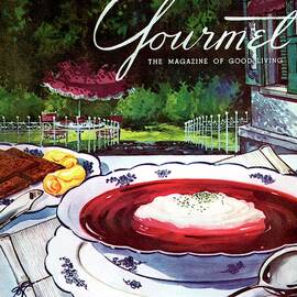Gourmet Cover Featuring A Bowl Of Borsch by Henry Stahlhut