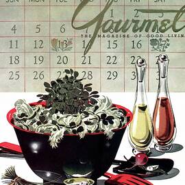 Gourmet Cover Illustration Of A Bowl Of Salad by Henry Stahlhut