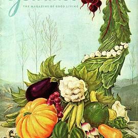 Gourmet Cover Illustration Of A Cornucopia by Hilary Knight