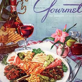 Gourmet Cover Illustration Of A Plate Of Antipasto by Henry Stahlhut
