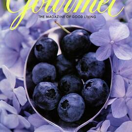 Gourmet Magazine Cover Blueberries On Silver Spoon by Jim Franco