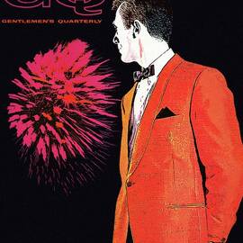 Gq Cover Of An Illustration Of A Man Wearing An by Leon Kuzmanoff