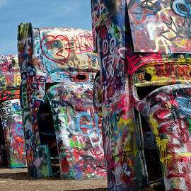 Graffiti at the Cadillac Ranch Amarillo Texas by Mary Lee Dereske