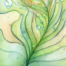 Green Watercolor Bubbles by Olga Shvartsur