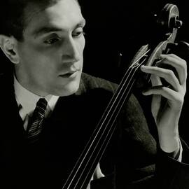Gregor Piatigorsky With A Cello Poster by Frances Mclaughlin-Gill 