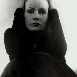 Greta Garbo Wearing A Black Dress by Edward Steichen