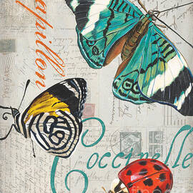 Grey Postcard Butterflies 2 by Debbie DeWitt