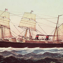 Guion Line Steampship Arizona of the Greyhound Fleet by Currier and Ives