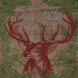 Happy Holidays Deer by South Social Studio