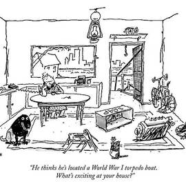 He Thinks He's Located A World War I Torpedo by George Booth