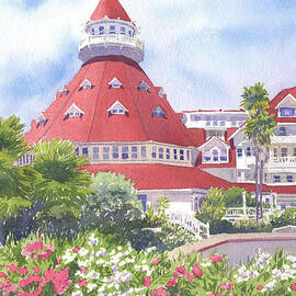 Hotel Del Coronado Palm Trees by Mary Helmreich