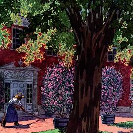 House & Garden Cover Illustration Of A Gardener by Pierre Brissaud