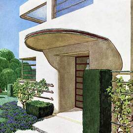 House & Garden Cover Illustration Of A Modern by Pierre Brissaud