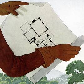 House & Garden Cover Illustration Of A Pair by Georges Lepape