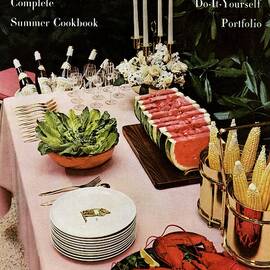 House And Garden Cover Featuring A Buffet Table by Wiliam Grigsby