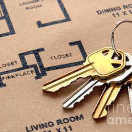 House Keys on Real Estate Housing Floor Plans by Olivier Le Queinec