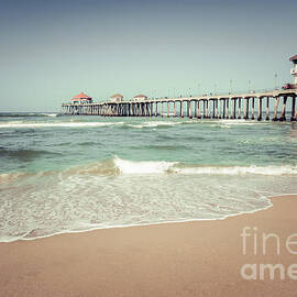 Huntington Beach Pier Vintage Toned Photo by Paul Velgos
