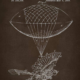 Icarus Airborn Patent Artwork Espresso by Nikki Marie Smith