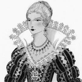 Illustration Of A Fifteenth Century Woman by Claire Avery