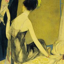 Illustration Of A Woman Receiving A Rose by Henry R. Sutter