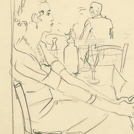 Illustration Of A Woman Sitting Down by Carl Oscar August Erickson