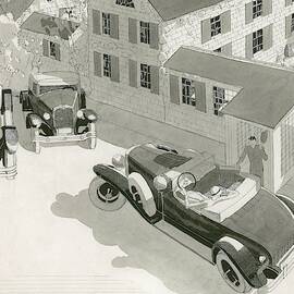 Illustration Of A Woman Sitting In A Lasalle by Jean Pages