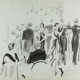 Illustration Of Elsa Maxwell's Birthday Party by Jean Pages