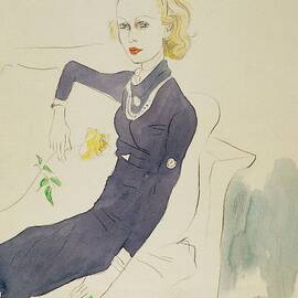 Illustration Of Lady Abdy Sitting On Sofa by Cecil Beaton