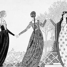 Illustration Of Three Women From The Italian by Claire Avery