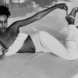 Iman Wearing A Yves Saint Laurent Skirt by Kourken Pakchanian