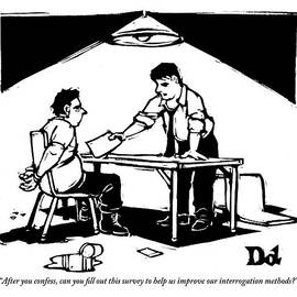 In A Stereotypical Interrogation Room by Drew Dernavich