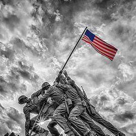 Iwo Jima Memorial BW 1 by Susan Candelario