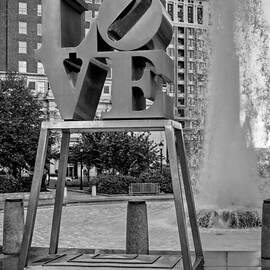 JFK Plaza Love Park BW  by Susan Candelario