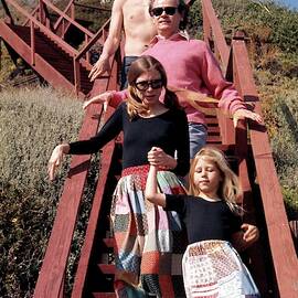 Joan Didion On A Staircase by Henry Clarke