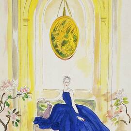 Lady Mendl Wearing A Blue Dress by Cecil Beaton