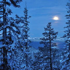 Lake Tahoe Moonset by Bruce Friedman