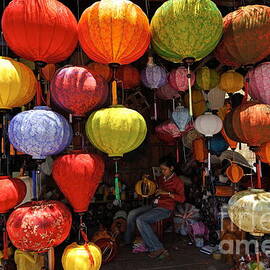 Lanterns hanging in shop in Hoi An by Sami Sarkis Photography
