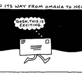 Letter On Its Way From Omaha To New York by Charles Barsotti