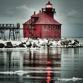 Lighthouse In The Darkness by Duluth To Door County Photography