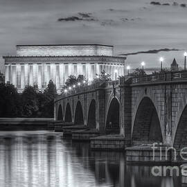 Lincoln Memorial and Arlington Memorial Bridge at Dawn II by Clarence Holmes