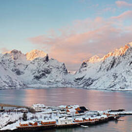 Lofoten Islands Winter Panorama by Esen Tunar Photography