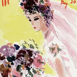 Mademoiselle Cover Featuring A Bride by Helen Jameson Hall
