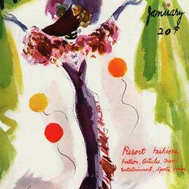 Mademoiselle Cover Featuring A Model Wearing by Helen Jameson Hall