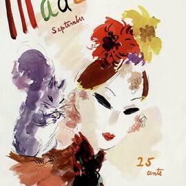 Mademoiselle Cover Featuring A Woman by Helen Jameson Hall