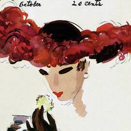 Mademoiselle Cover Featuring A Woman In A Red by Helen Jameson Hall