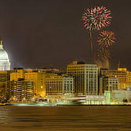 Madison Skyline New Years Eve by Steven Ralser