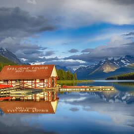 Maligne Boat House by Mary Jo Allen