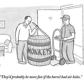 Man Delivers A Barrel Of Monkeys by Paul Noth