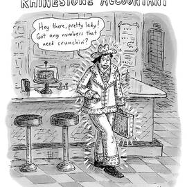 Man In A Rhinestone Suit Leans Against A Bar by Roz Chast