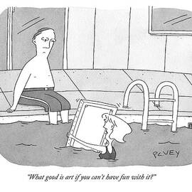 Man Sits On The Edge Of A Swimming Pool by Peter C. Vey